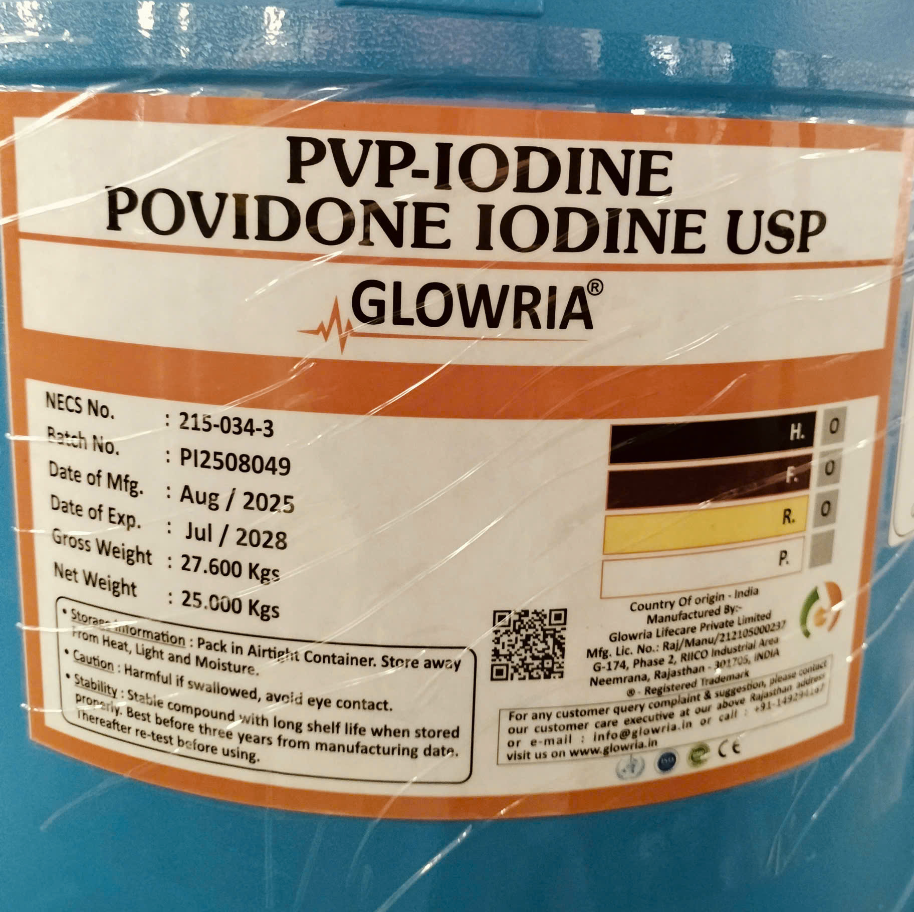 PVP IODINE - POVIDONE IODINE - Iodine (GLOWRIA) Iodine nguyên liệu - Ảnh 2