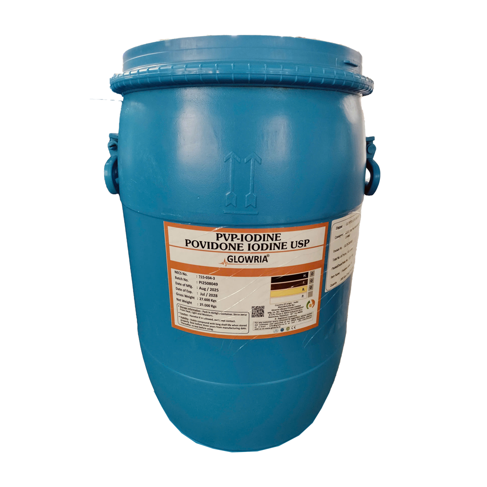 PVP IODINE - POVIDONE IODINE - Iodine (GLOWRIA) - Iodine nguyên liệu - Ấn Độ
