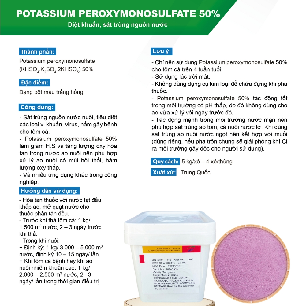 Potassium peroxymonosulfate 50% (WIRKON) - Ảnh 5